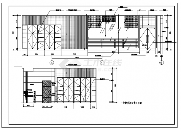 二层商业银行概念装饰施工cad图，共二十二张-图二