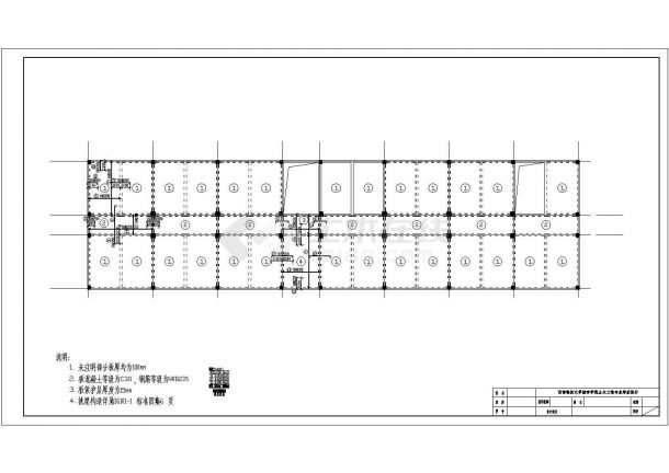 太原市某国有单位3300平米4层框架办公楼全套结构设计CAD图纸-图一