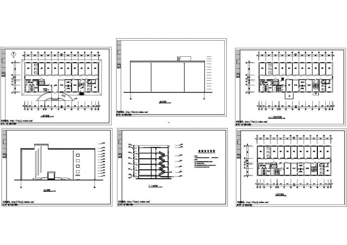 5层3240m2医院住院楼建筑方案设计图【各层平面 立剖（无屋顶平面）】_图1