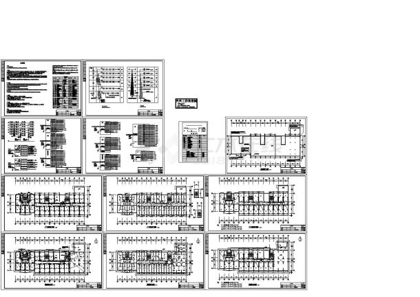 六层员工公寓宿舍楼电气系统设计施工cad图纸，共十一张-图二