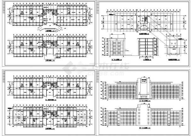 办公楼设计_苏州某地整层办公楼全套建筑设计cad方案施工图（含机房屋顶平面图）-图一