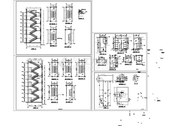 典型室内家装楼梯、电梯、卫生间等设计cad大样施工图（标注详细）-图一
