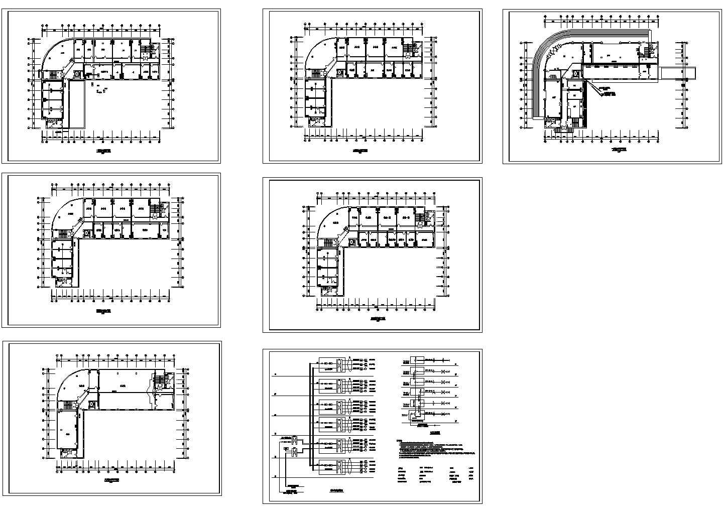 办公楼设计_吉林某学校综合办公楼建筑设计施工CAD全套图纸