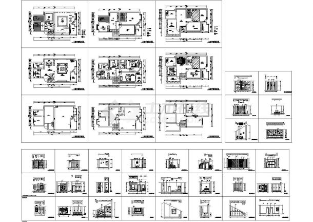 某高档小区高层家居装修设计CAD全套图纸-图一