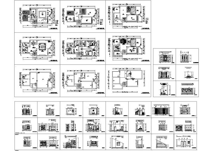 某高档小区高层家居装修设计CAD全套图纸_图1