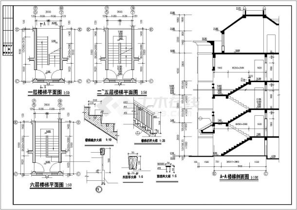 某地大型多层公寓建筑设计cad图纸-图二