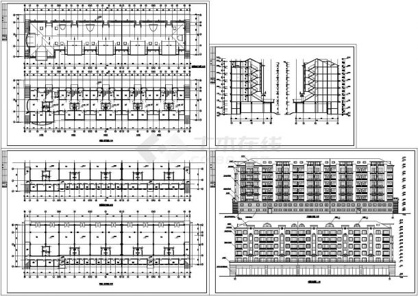 某地区天海花园9号住宅楼建筑设计施工CAD全套图纸-图一