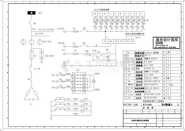 某标准型号电容补偿电气控制原理设计CAD图纸-图一