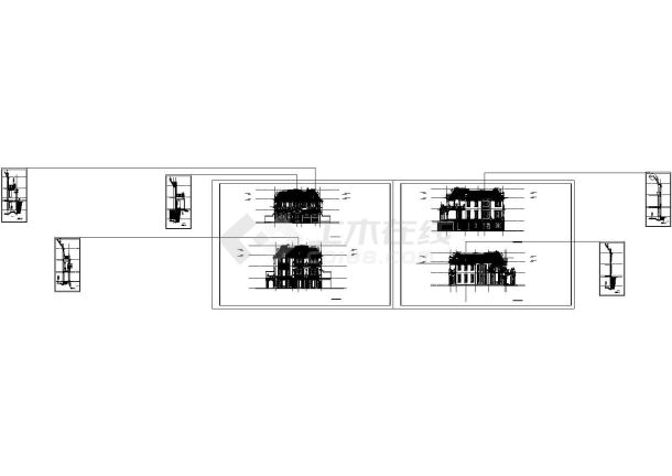 某二层欧式风格独栋别墅建筑设计cad全套扩初图（甲级院设计）-图一