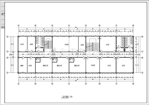 【5层】5000平米左右框架办公楼（建筑结构图、计算书）.dwg-图二