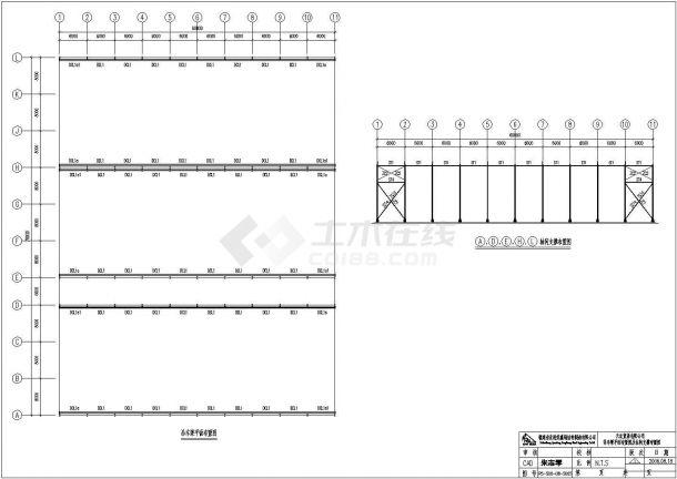 某贸易公司单层单山单跨钢结构厂房设计cad全套结构施工图（含建筑设计）-图一