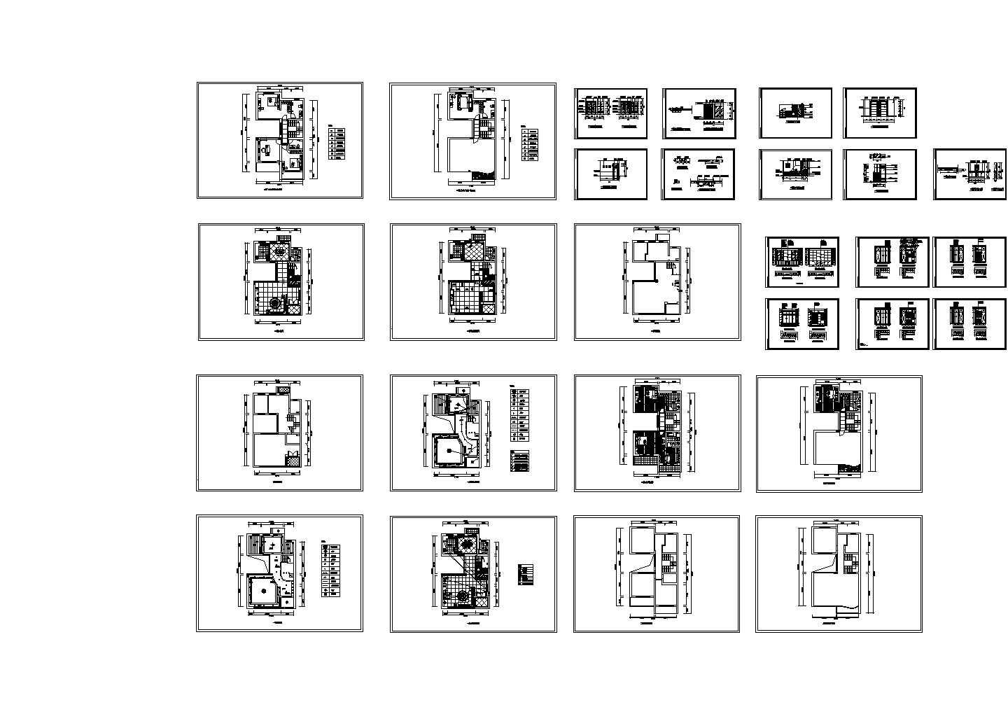 某大户型复式住宅楼室内装修设计cad全套施工图（家居院设计）
