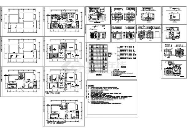 某大户型私人家居室内装饰设计cad全套施工图（含设计说明）-图二