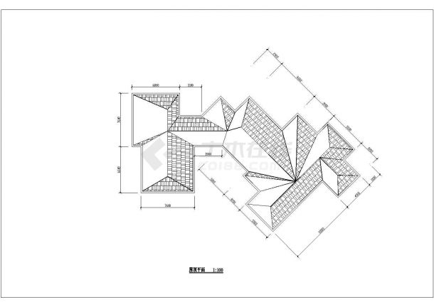 某地大型会馆建筑设计cad图纸-图一