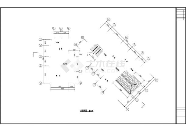 某地大型会馆建筑设计cad图纸-图二