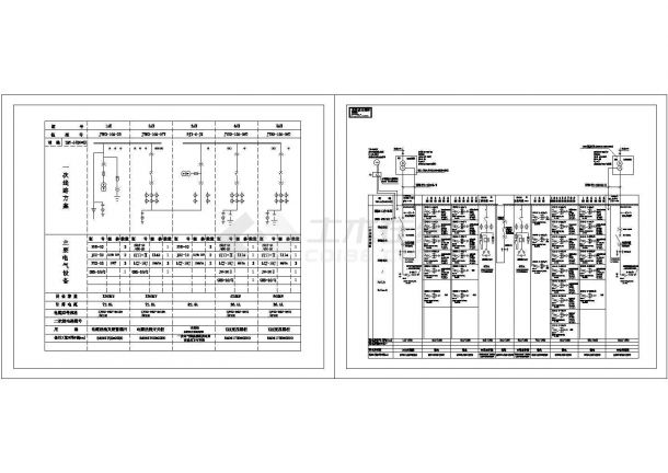 某标准型号高、低压主接线电气控制原理设计CAD图纸-图一