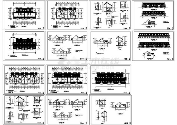 某地多层坡屋顶住宅楼建筑设计施工图-图一