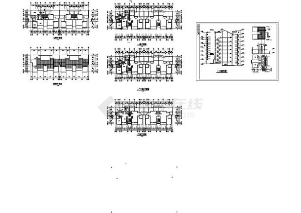 某小区精品多层住宅楼建筑设计CAD图-图一