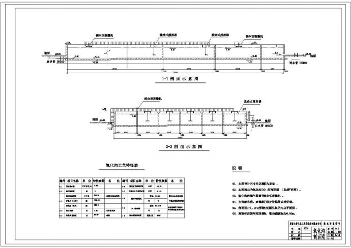 某湖南大学污水处理厂毕业设计全套CAD氧化沟高程_图1