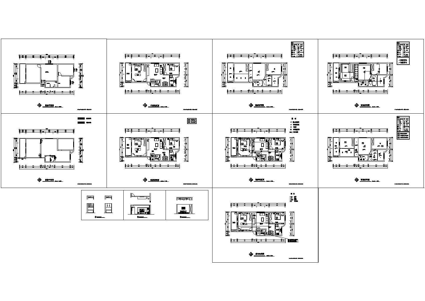 山东某地高端小区家居住宅建筑装修设计CAD全套图纸