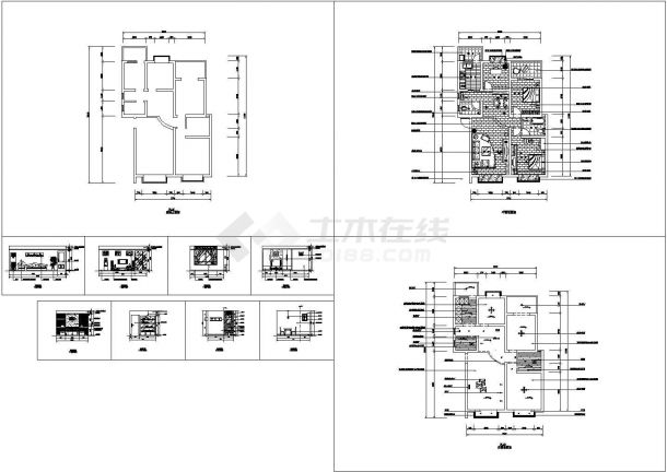 河北某地高端小区家居住宅装修设计施工CAD全套图纸-图一