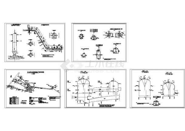 厂房设计_某水电站地下厂房监测全套cad设计施工图纸（标注详细）-图一