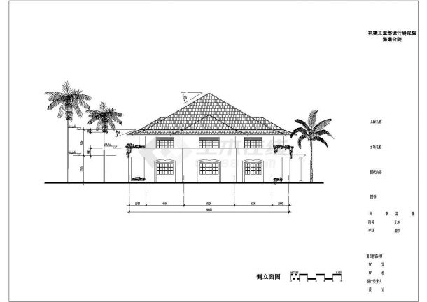 某二层框架结构夏威夷风情别墅设计cad建筑方案图（标注详细）-图二