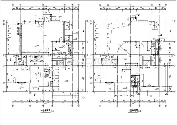 某小区3层独栋别墅CAD设计施工图纸-图一