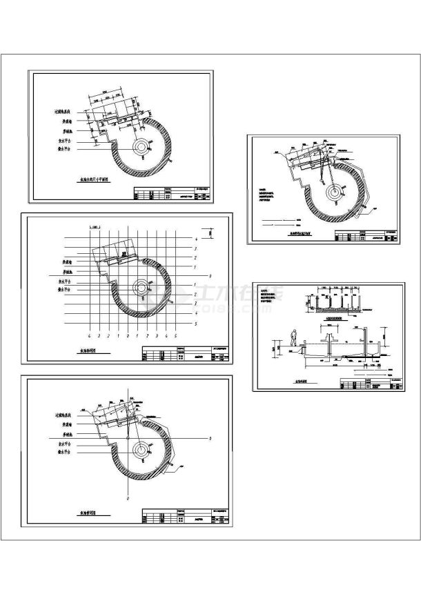 私家别墅庭院的景观鱼池设计施工图(cad)-图一