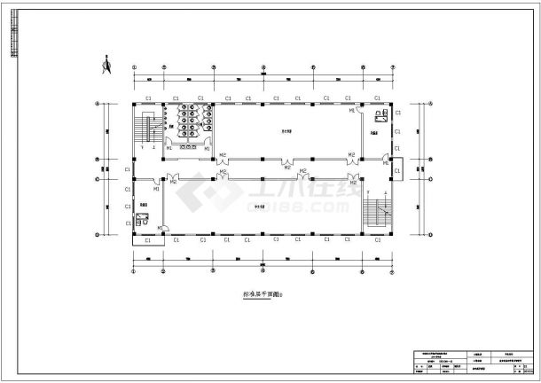 【3层】3088㎡三层框架图书馆钢筋及广联达算量（含CAD图纸）-图二