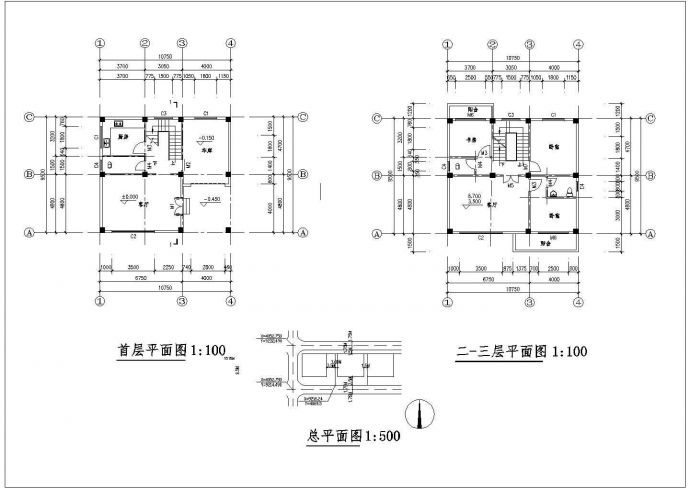 某地三层钢混结构住宅整套施工CAD设计图纸_图1