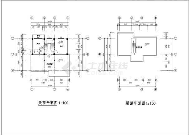 某地三层钢混结构住宅整套施工CAD设计图纸-图二