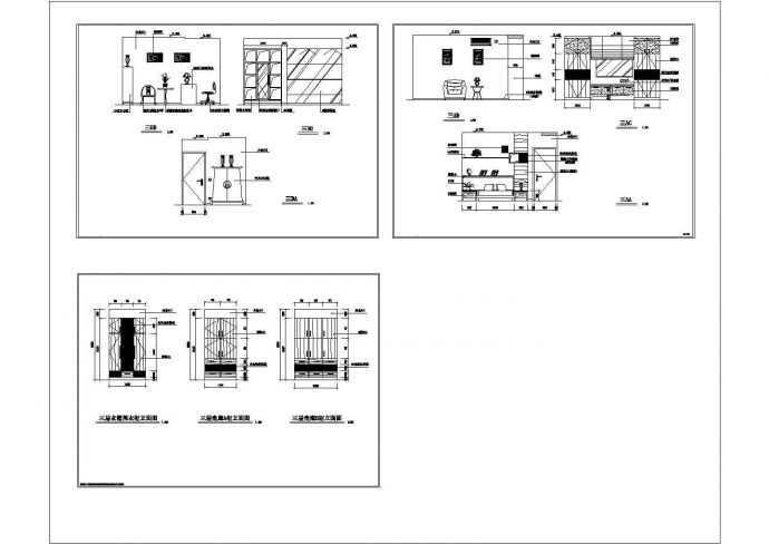 某二层框架结构私家别墅室内装修设计cad全套施工图（标注详细）_图1