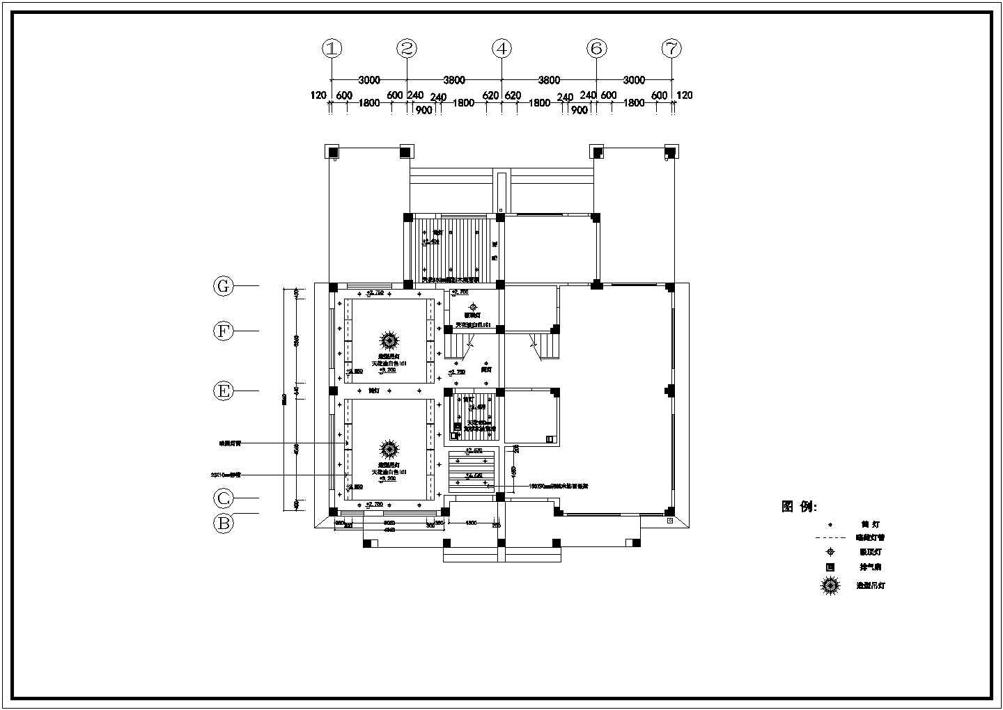 某二层带阁楼层砖混结构日式别墅室内装修设计cad全套施工图（标注详细）
