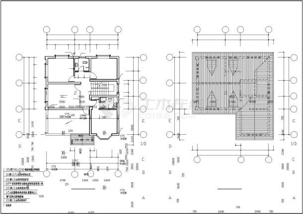 某二层带车库层砌体结构山区别墅设计cad全套建筑施工图（含设计说明）-图二