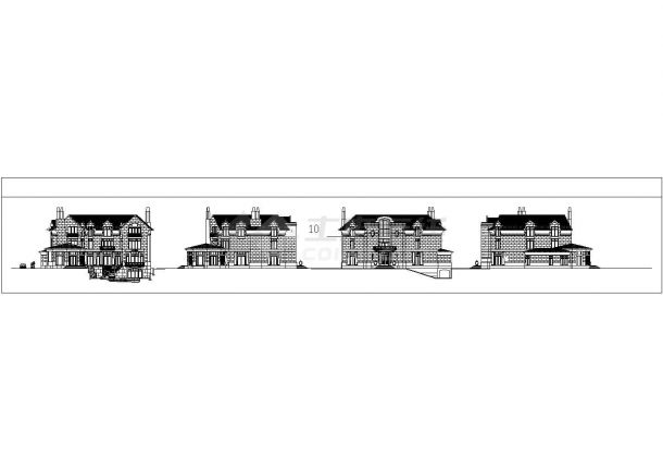 某市高档别墅建筑CAD设计立面图集-图一