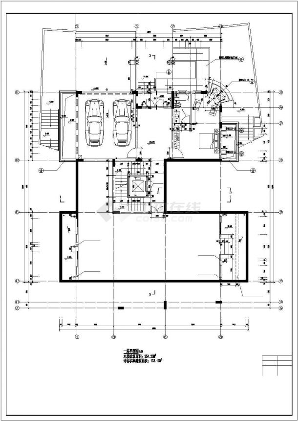 深圳经典独立别墅施工CAD设计图纸-图二