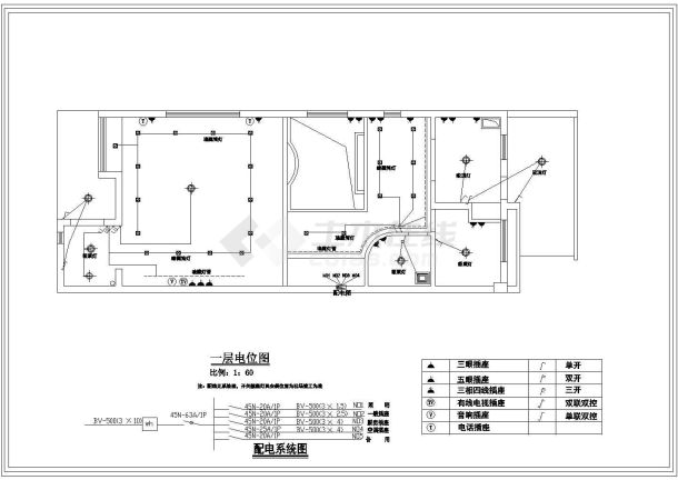 万科四季花城某别墅装饰施工CAD套图-图二