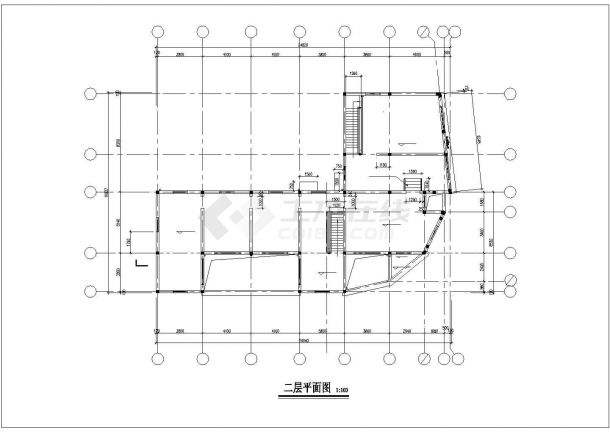 上海闵行区某小区2+1层高档别墅建筑设计CAD图纸-图二