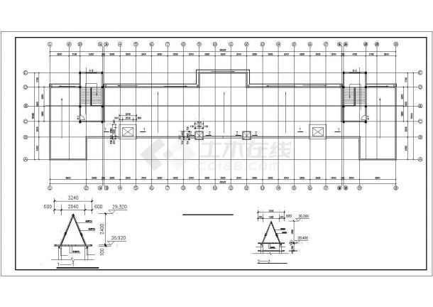 苏州市某高校8800平米7层框架结构教学综合楼建筑+结构设计CAD图纸-图一