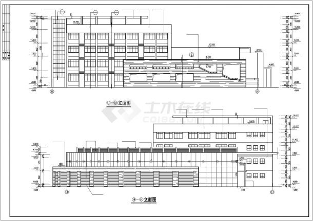 嘉兴市某高校3500平米4层框架结构行政办公楼建筑设计CAD图纸-图一
