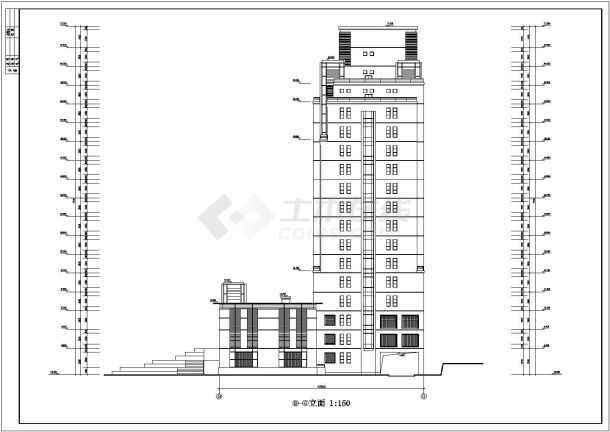 北京某大学1.4万平米15层框架结构教学实验楼建筑设计CAD图纸-图一