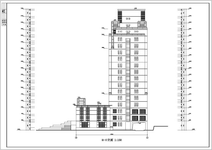 北京某大学1.4万平米15层框架结构教学实验楼建筑设计CAD图纸_图1