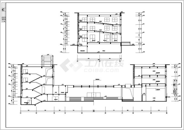 北京某大学1.4万平米15层框架结构教学实验楼建筑设计CAD图纸-图二