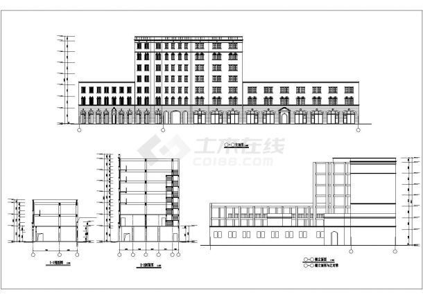 办公楼设计_湘潭市某市政单位7层办公楼建筑设计CAD图纸-图二