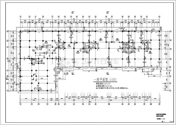 前进村农民集资楼（多层框架结构）设计cad建筑平面方案图（标注详细）-图二