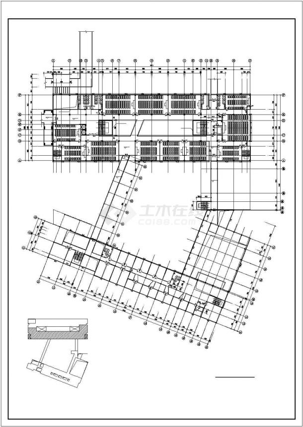 北京某大学6.9万平米六层框架结构教学实验综合楼全套建筑设计CAD图纸-图一