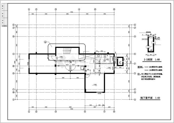某市欧式别墅建筑CAD施工设计图带效果图-图二