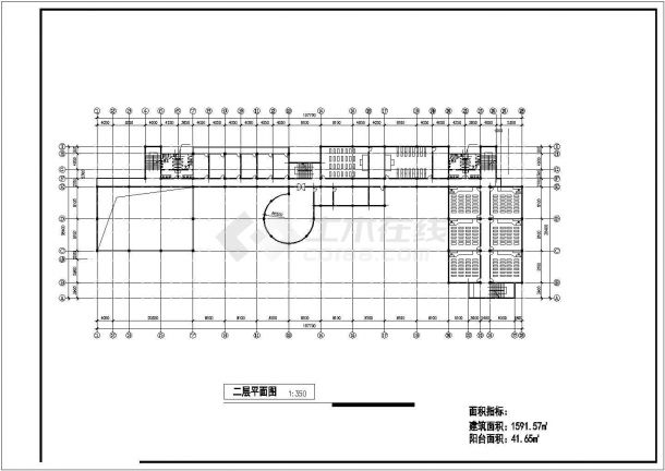某高校1.1万平米4层框架结构教学楼建筑设计CAD图纸（含夹层和负1层）-图一