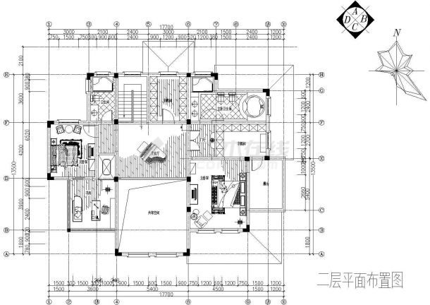 整套欧式别墅设计装修CAD图纸-图二